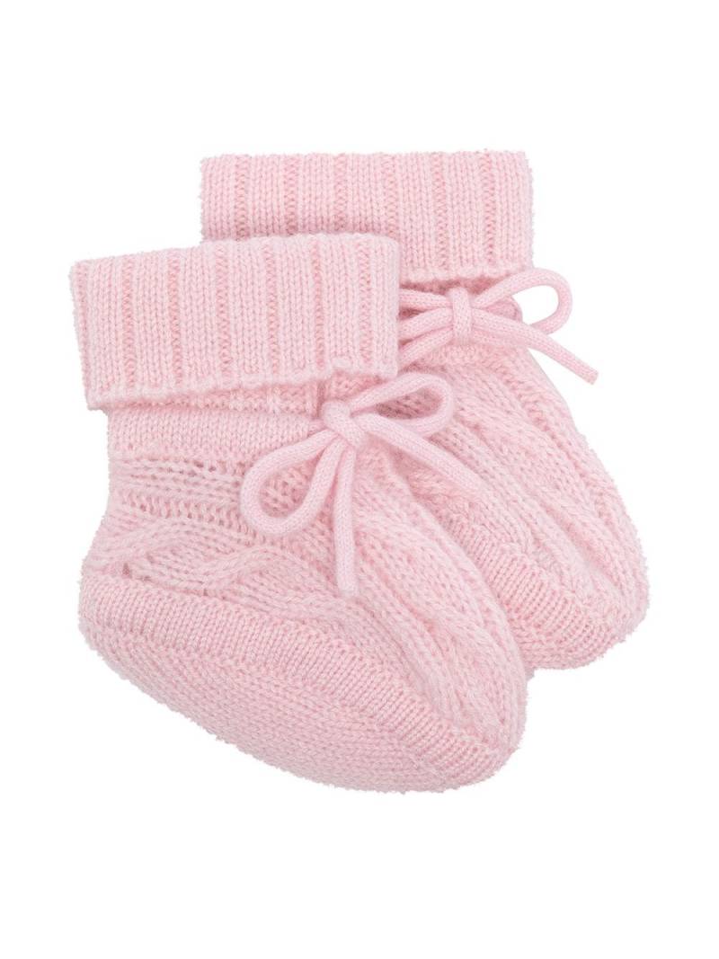 N.PEAL KIDS cable-knit booties - Pink von N.PEAL KIDS