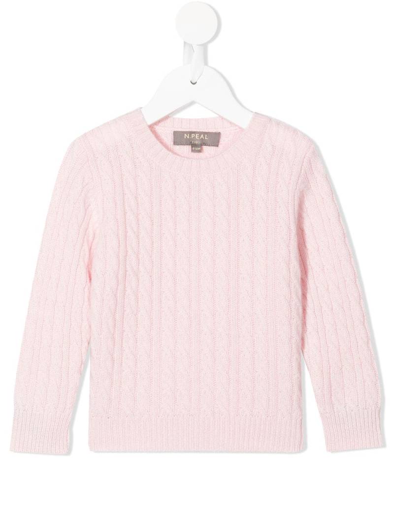 N.PEAL KIDS cable-knit sweater - Pink von N.PEAL KIDS