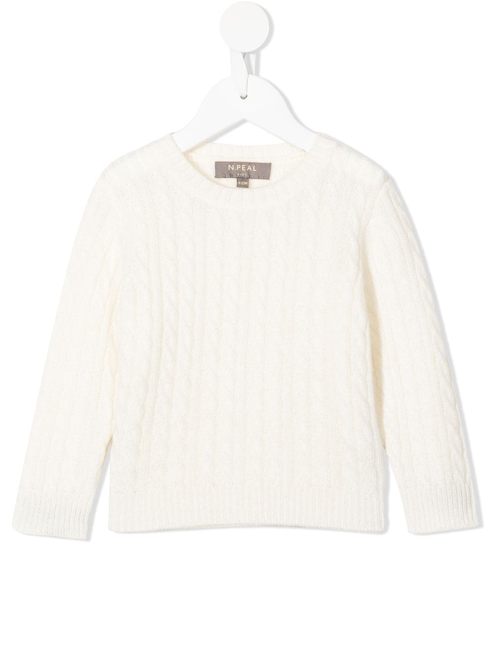 N.PEAL KIDS cable-knit sweater - White von N.PEAL KIDS