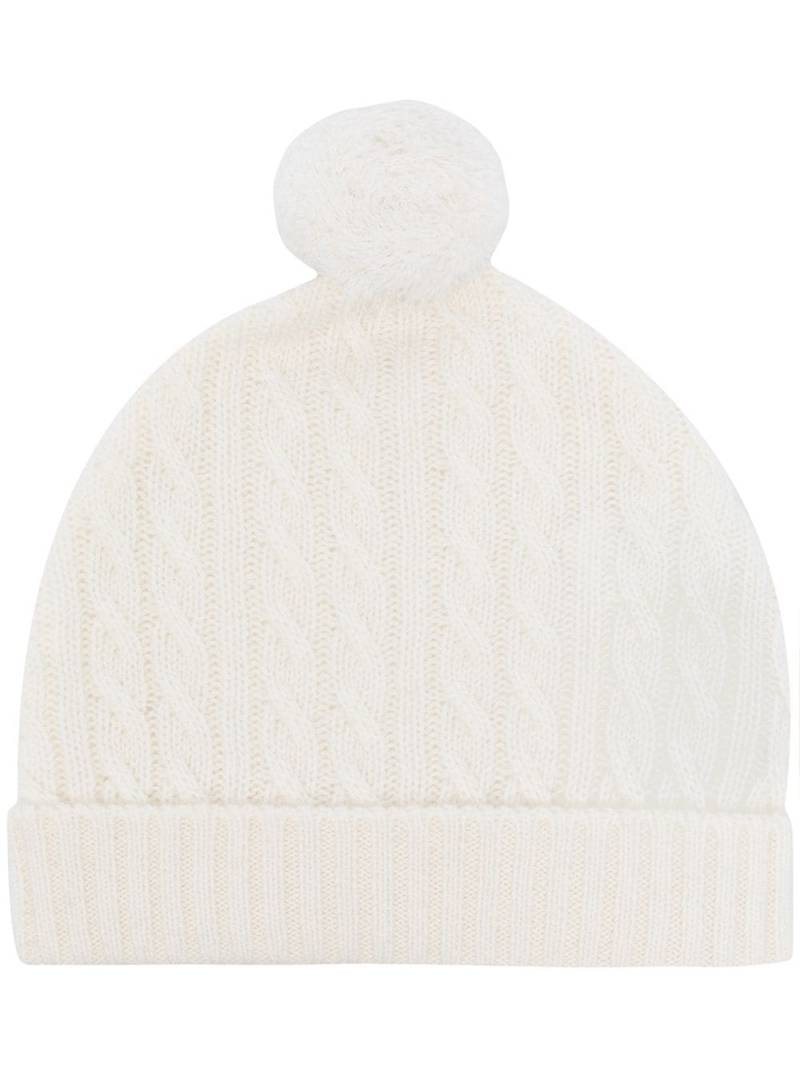 N.PEAL KIDS knitted organic cashmere hat - White von N.PEAL KIDS