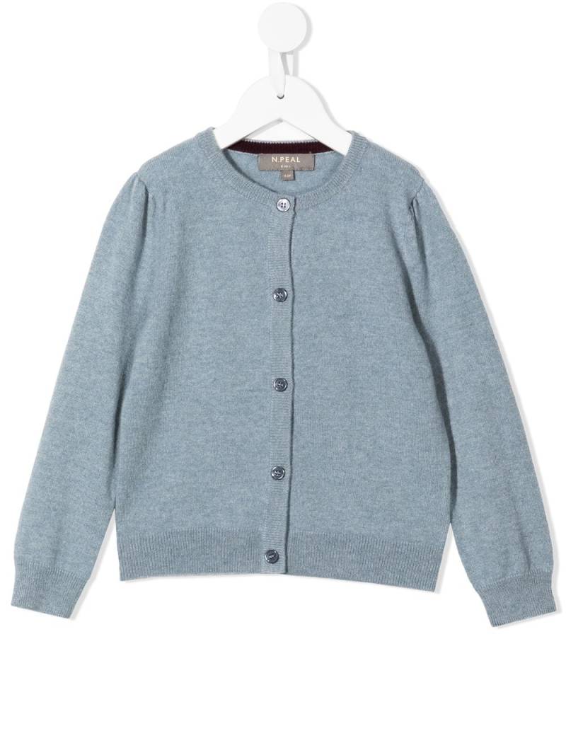 N.PEAL KIDS organic cashmere fine-knit cardigan - Blue von N.PEAL KIDS