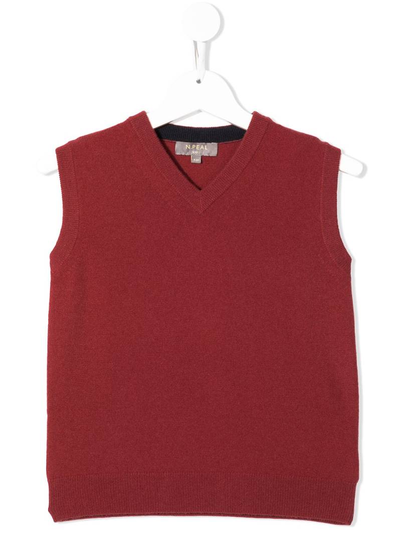 N.PEAL KIDS organic cashmere knitted vest top - Red von N.PEAL KIDS