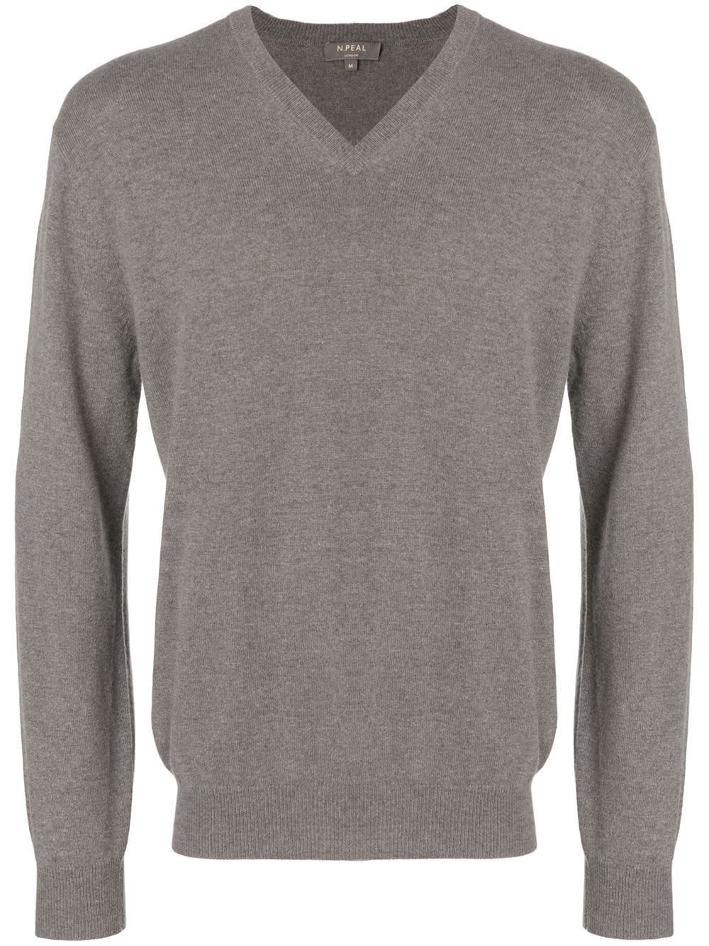 N.Peal Burlington V-neck 1ply sweater - Grey von N.Peal
