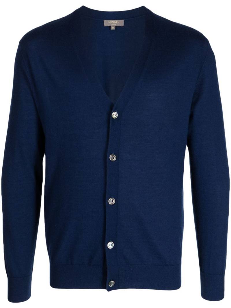 N.Peal Fine Gauge knitted cardigan - Blue von N.Peal