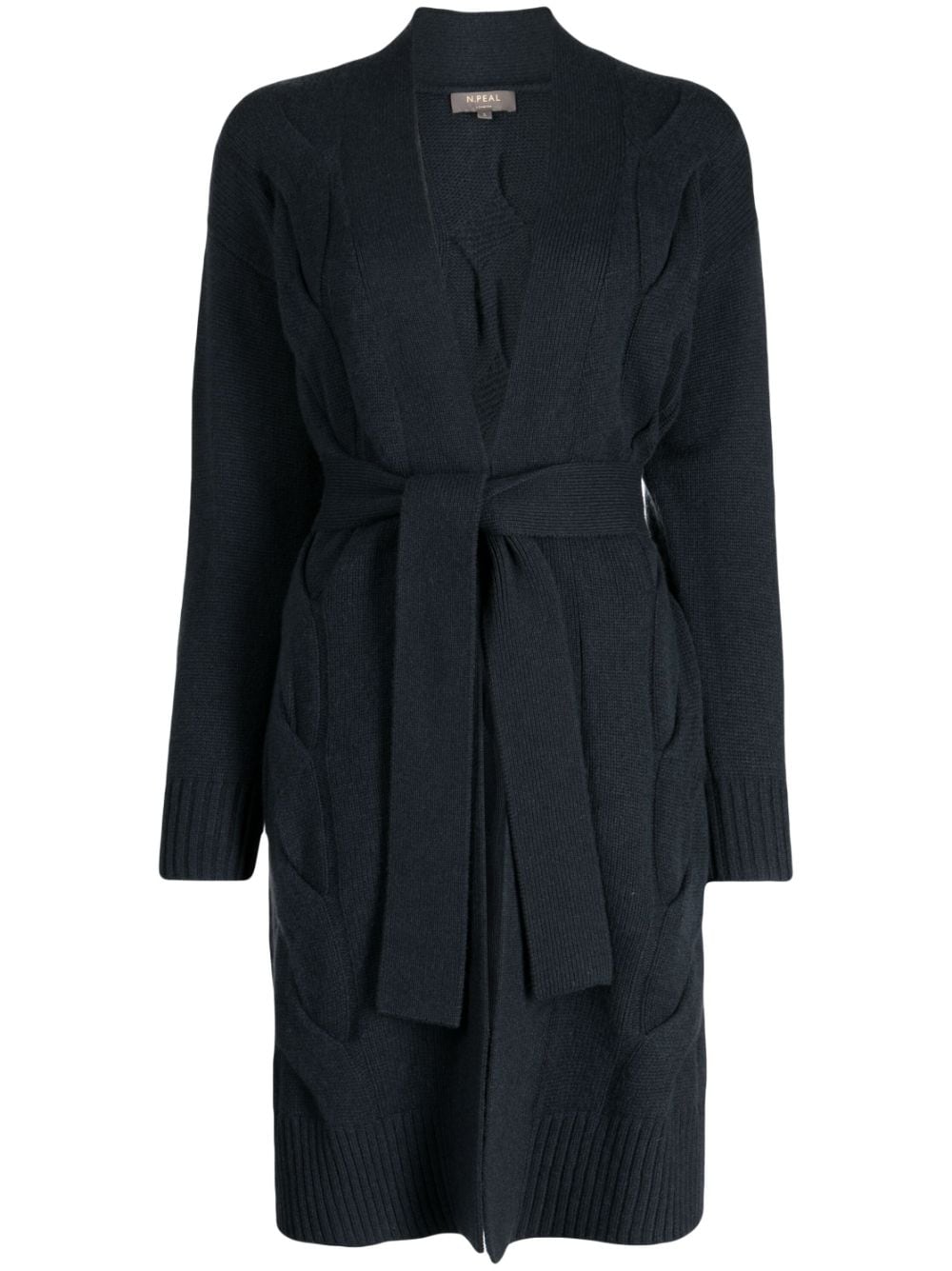 N.Peal Long Cable cashmere cardigan - Blue von N.Peal