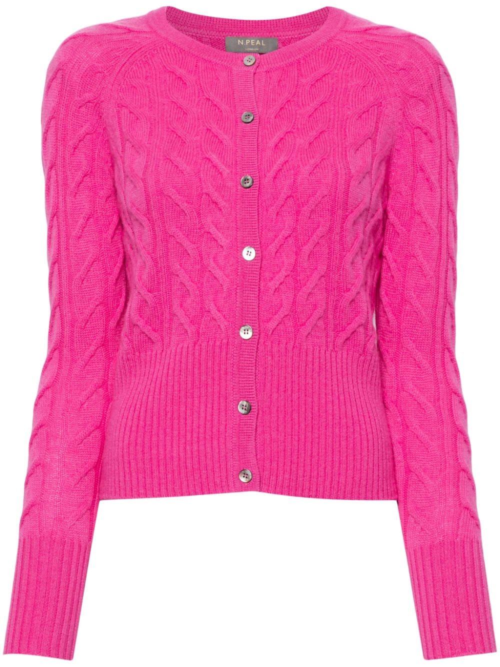 N.Peal Myla cable-knit cashmere cardigan - Pink von N.Peal