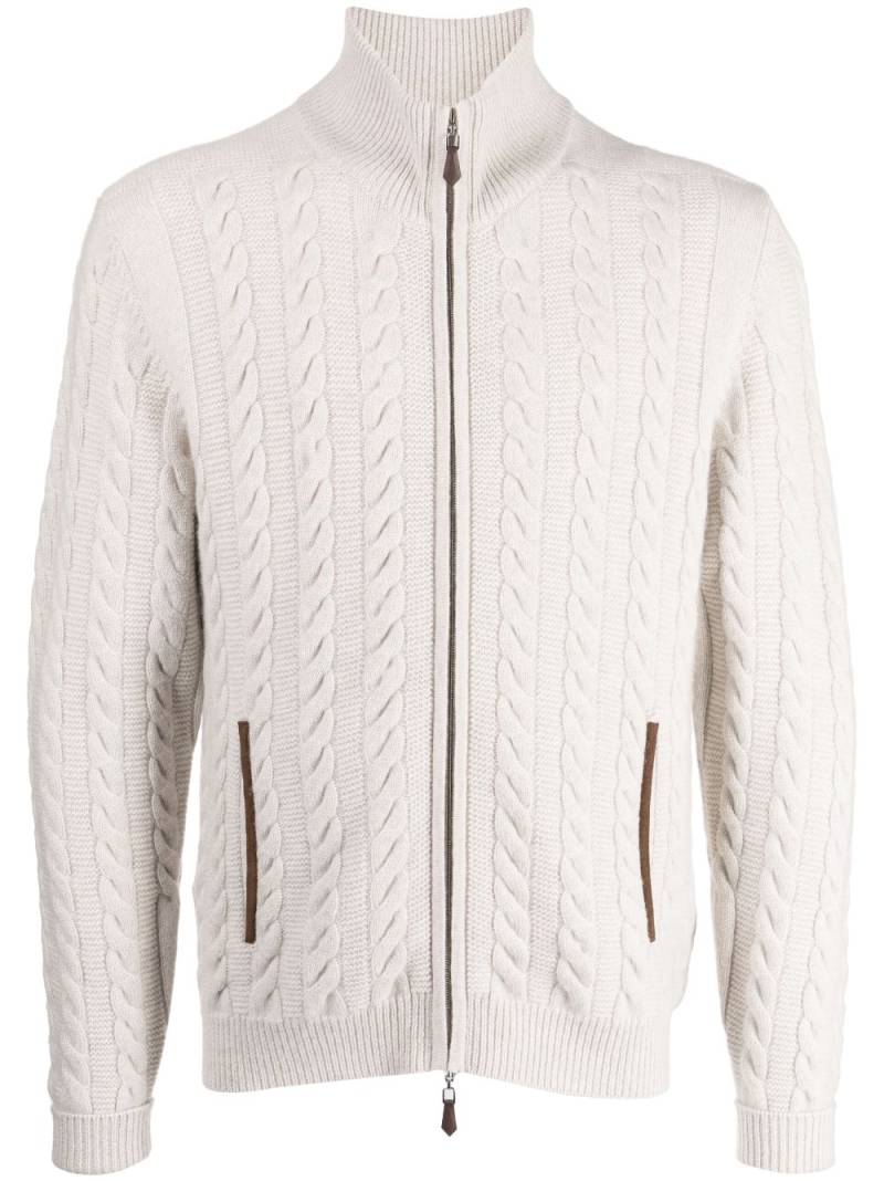 N.Peal The Richmond cable-knit cashmere cardigan - Grey von N.Peal