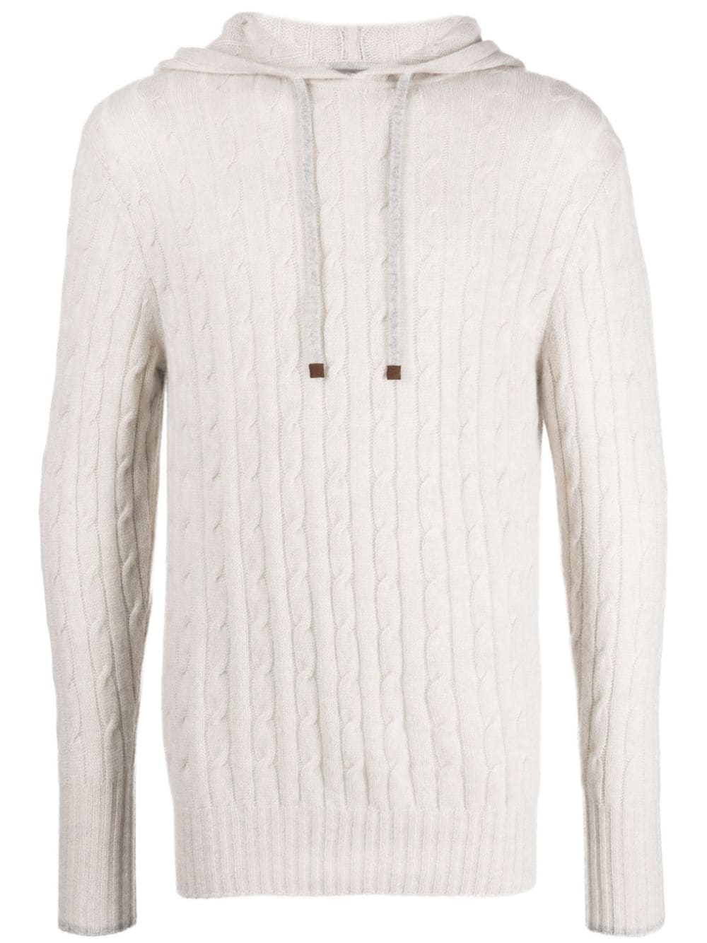 N.Peal cable-knit cashmere hoodie - Grey von N.Peal