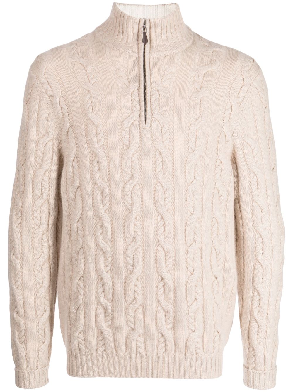 N.Peal cable-knit half-zip jumper - Neutrals von N.Peal