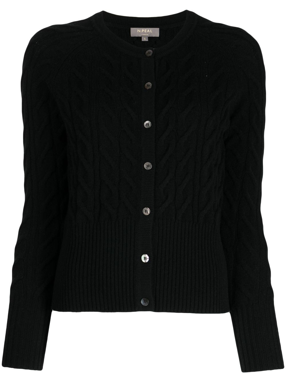 N.Peal cable-knit long-sleeved cardigan - Black von N.Peal