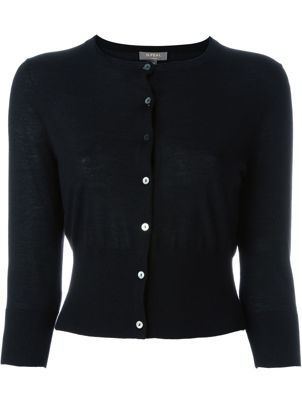 N.Peal cashmere superfine cropped cardigan - Black von N.Peal