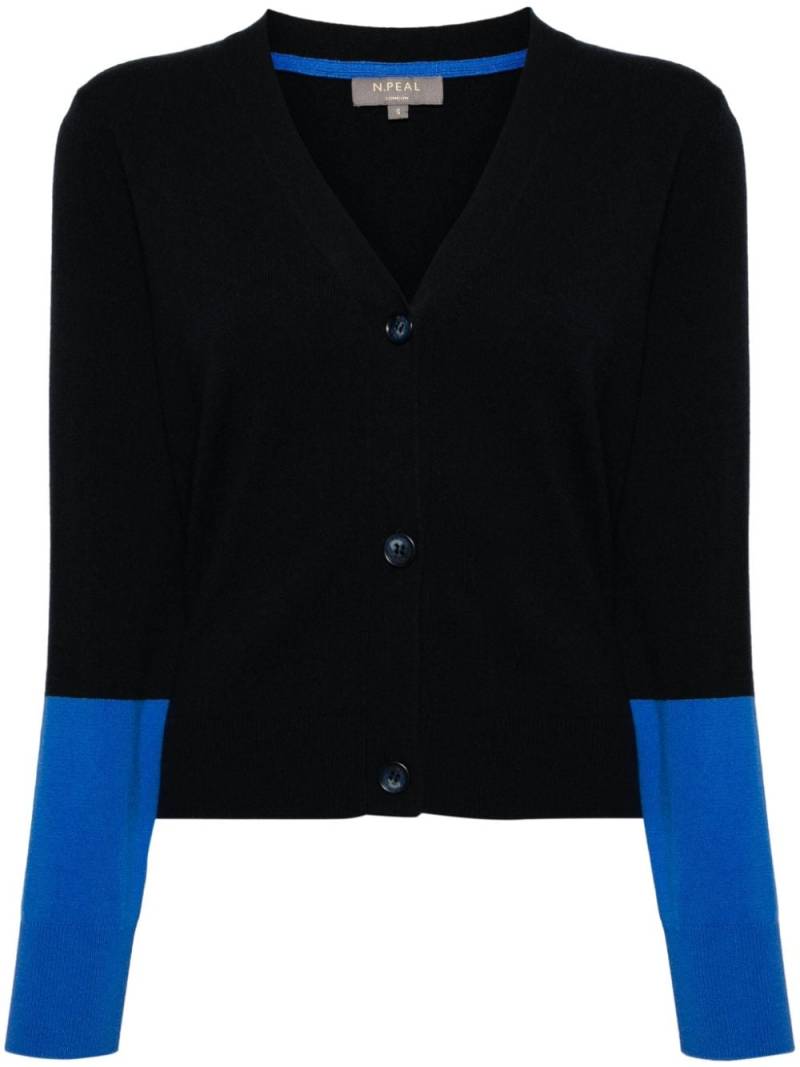 N.Peal colour-block cashmere cardigan - Blue von N.Peal