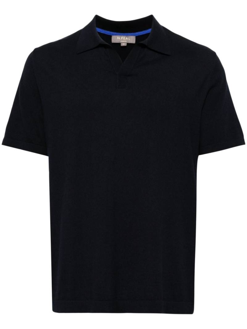 N.Peal fine-knit polo shirt - Blue von N.Peal