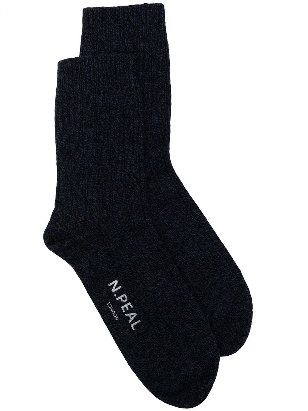 N.Peal logo-print cashmere socks - Blue von N.Peal