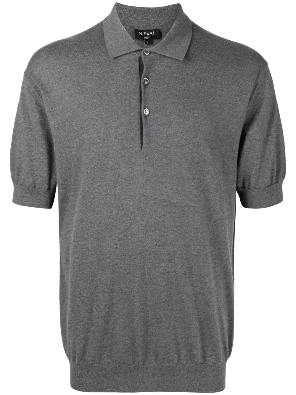 N.Peal melange short-sleeved polo shirt - Grey von N.Peal
