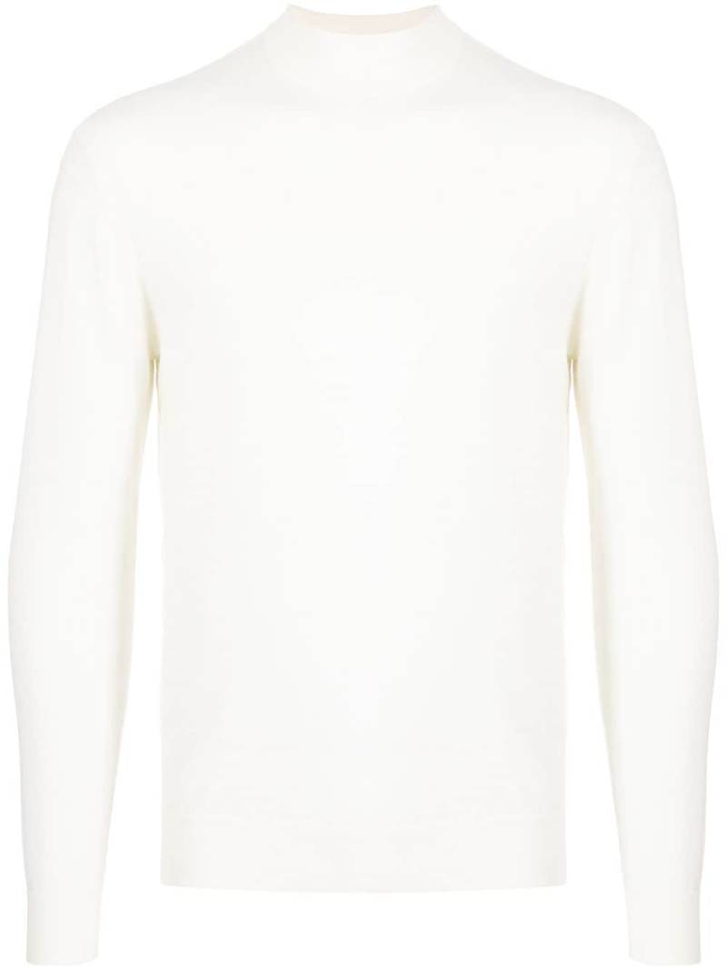 N.Peal mock neck knitted jumper - White von N.Peal