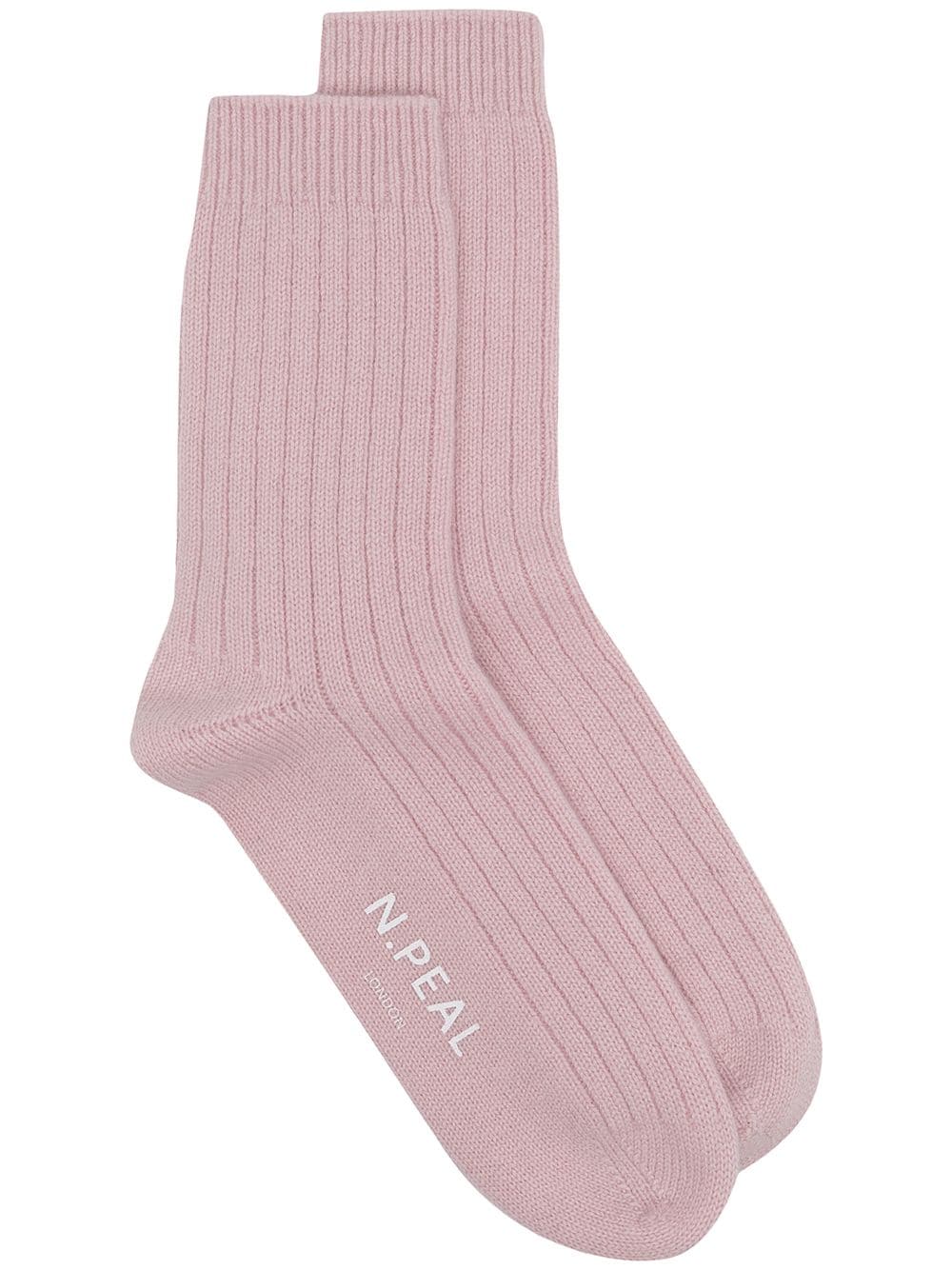 N.Peal ribbed cashmere socks - Pink von N.Peal