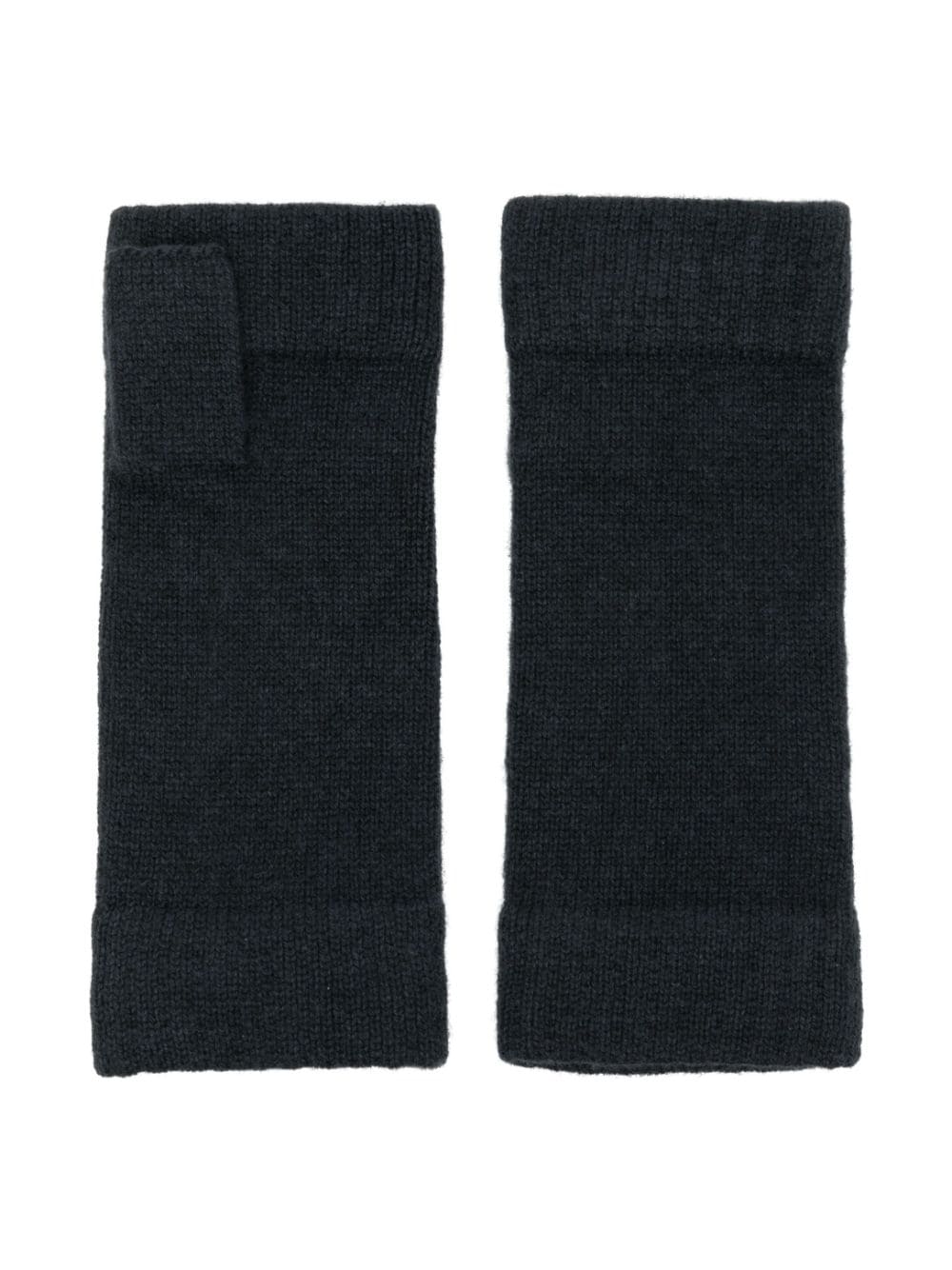 N.Peal ribbed-trim cashmere gloves - Blue von N.Peal