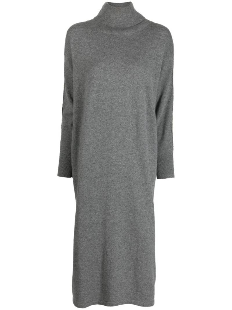 N.Peal roll-neck cashmere midi dress - Grey von N.Peal