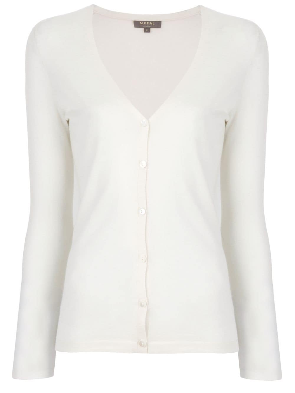 N.Peal superfine V-neck cardigan - White von N.Peal