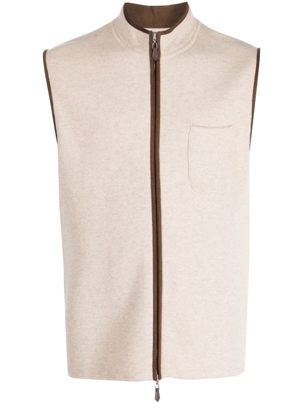 N.Peal zip-up cashmere knitted vest - Neutrals von N.Peal