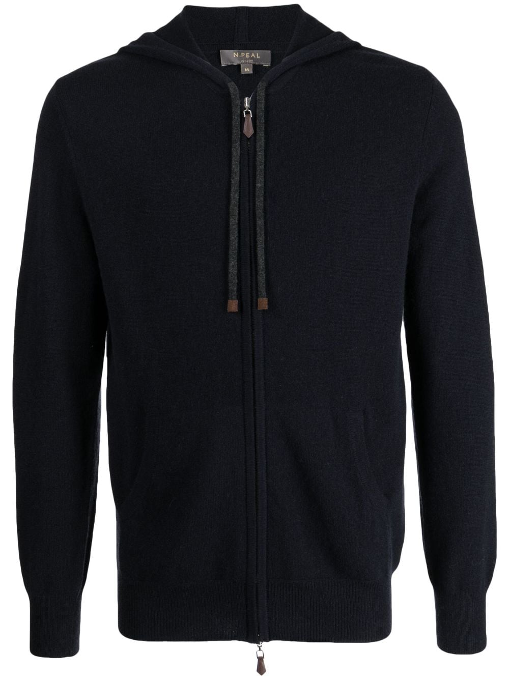 N.Peal zip-up knit cashmere hoodie - Blue von N.Peal