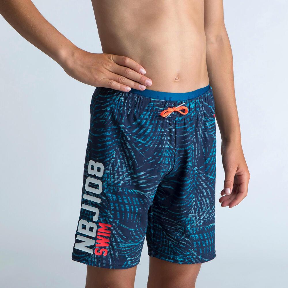 Schwimmhose - Swim 100 Unisex Mittelblau 10-12A von NABAIJI