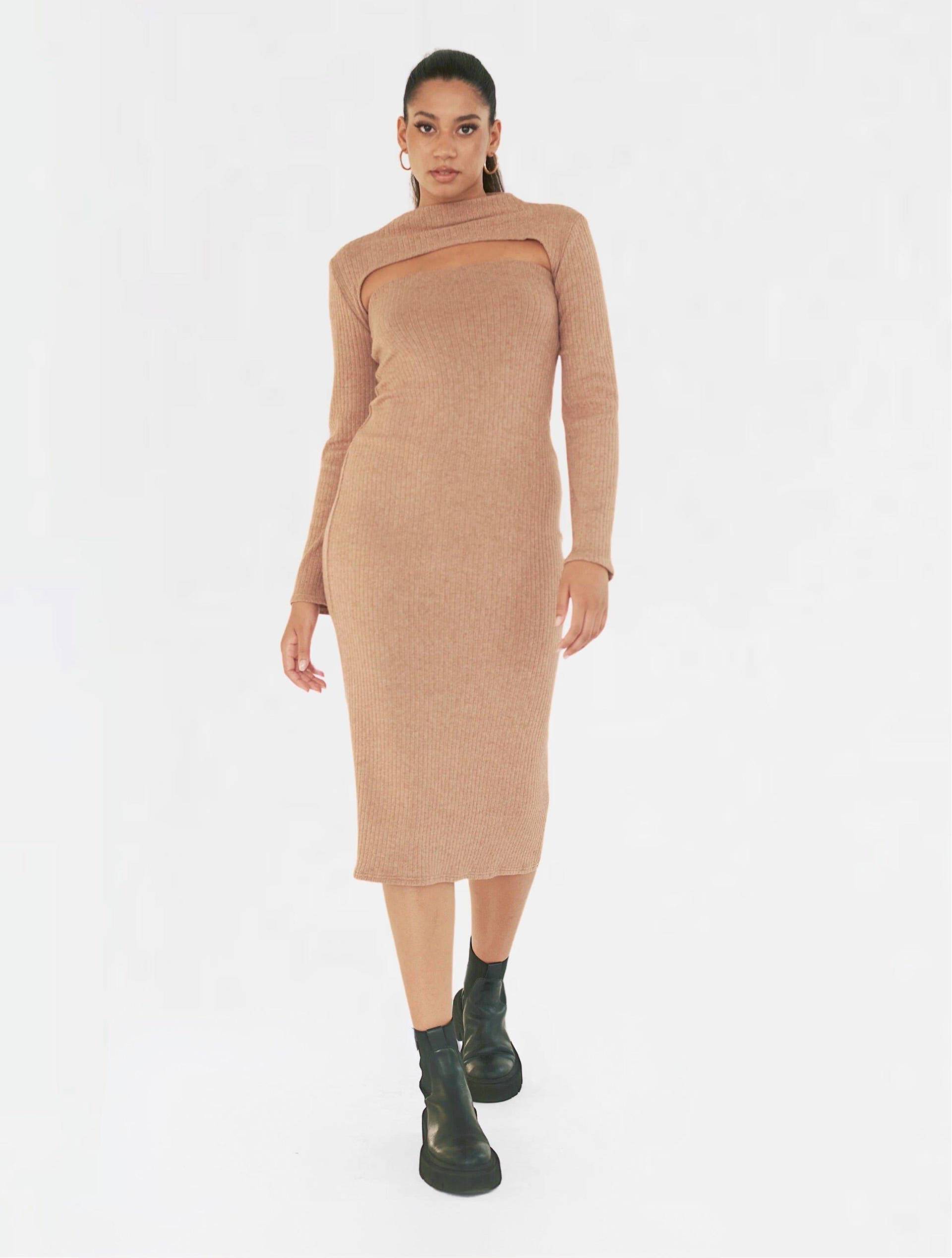 Hailey Kleid Damen Braun Leder XS von NANA'S