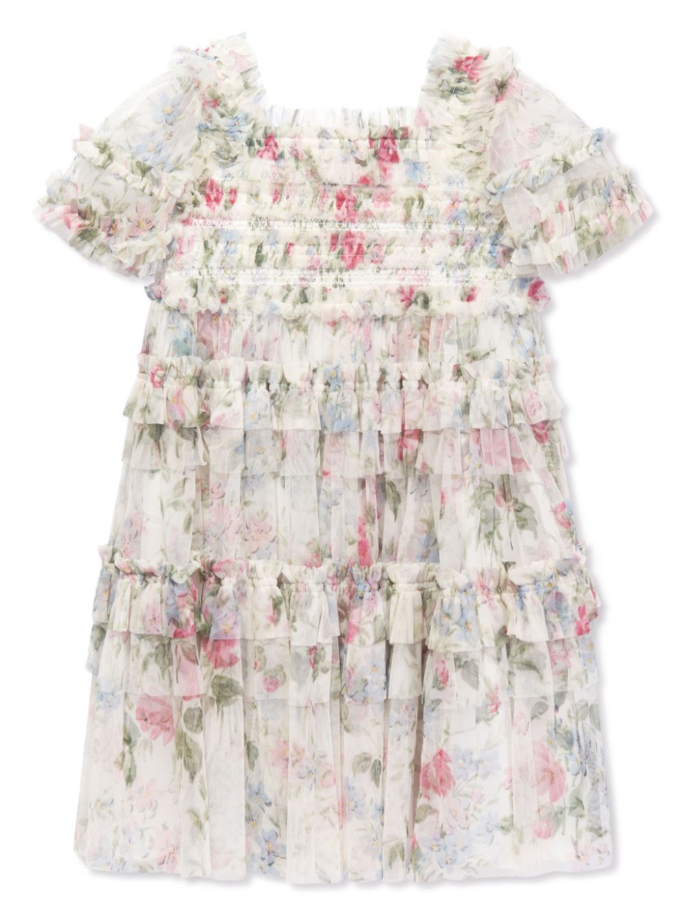 NEEDLE & THREAD KIDS Floral Wonder ruffled dress - White von NEEDLE & THREAD KIDS