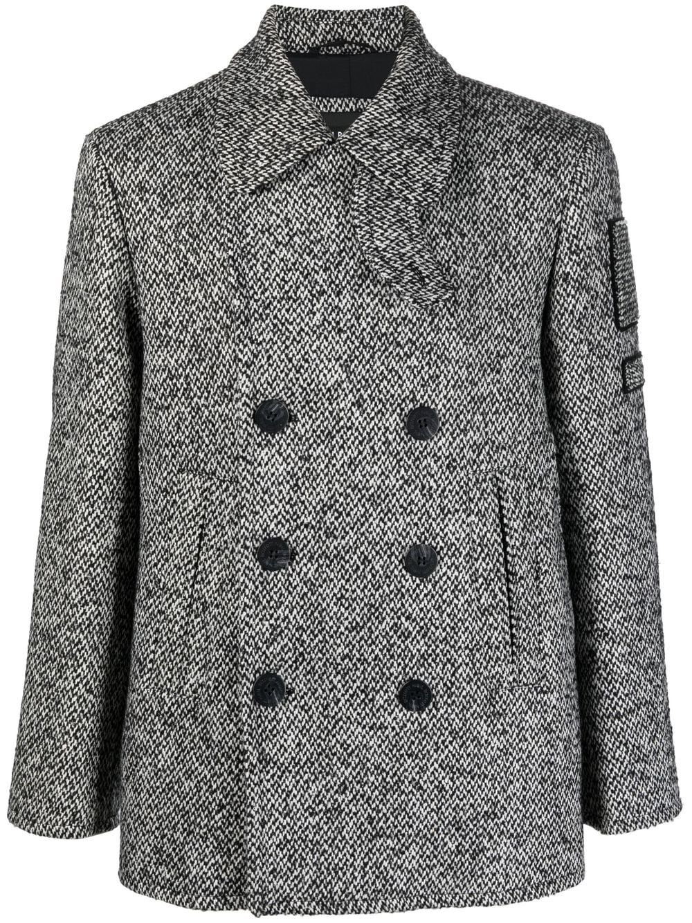 Neil Barrett double-breasted tweed coat - Black von Neil Barrett