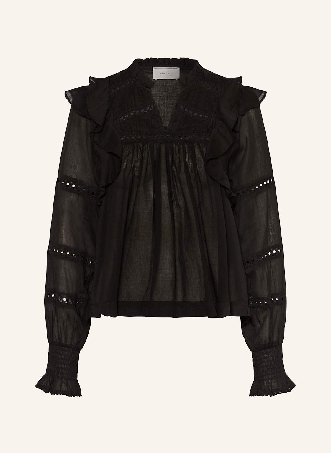 Neo Noir Blusenshirt Aurika Mit Lochspitze schwarz Neo Noir Blusenshirt Aurika Mit Lochspitze schwarz von NEO NOIR