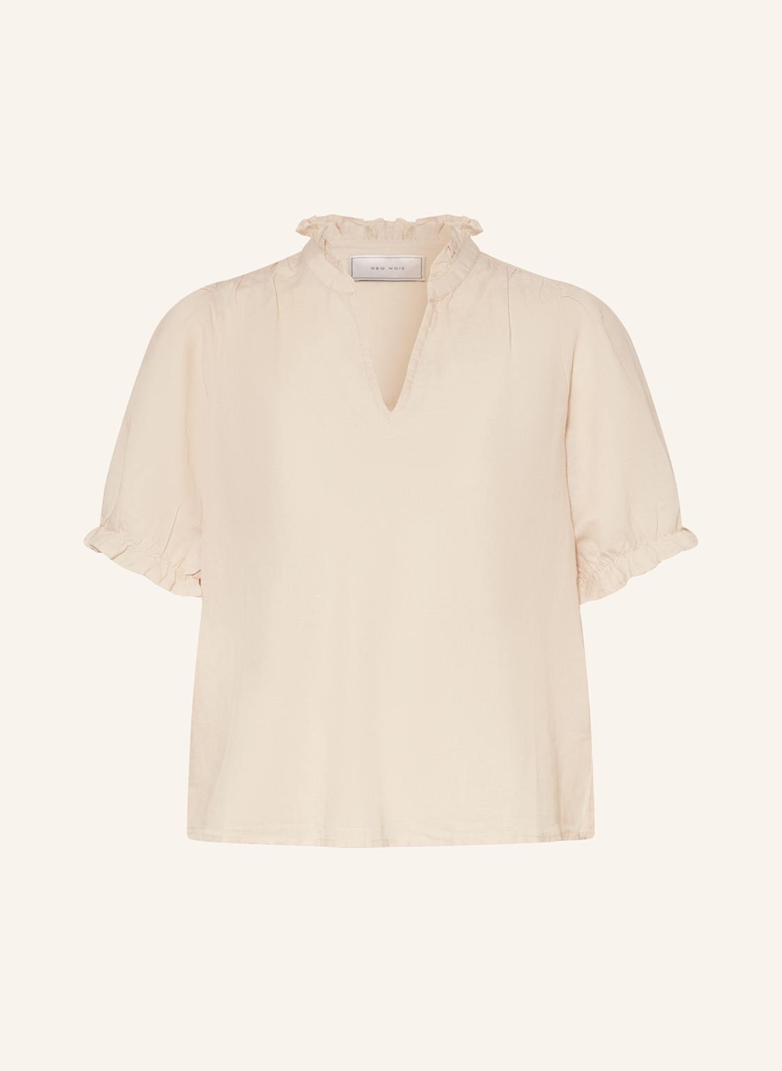 Neo Noir Blusenshirt Odesa Aus Leinen Mit Rüschen beige Neo Noir Blusenshirt Odesa Aus Leinen Mit Rüschen beige von NEO NOIR