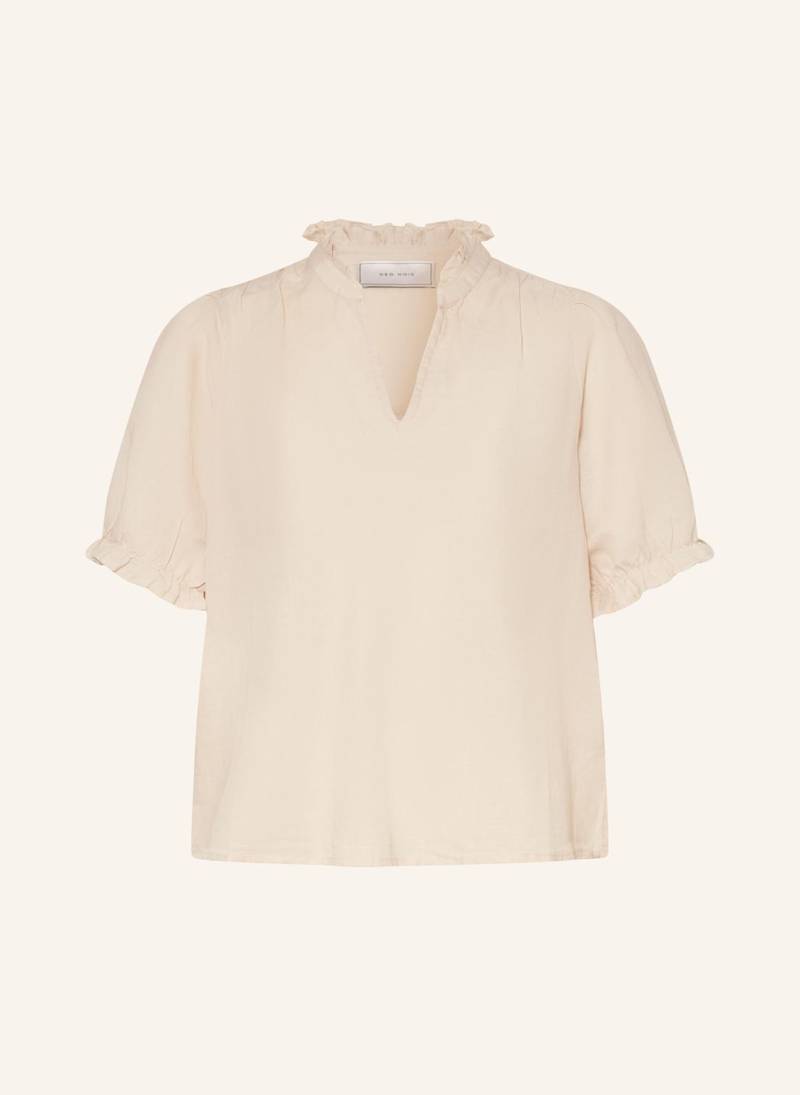 Neo Noir Blusenshirt Odesa Aus Leinen Mit Rüschen beige von NEO NOIR