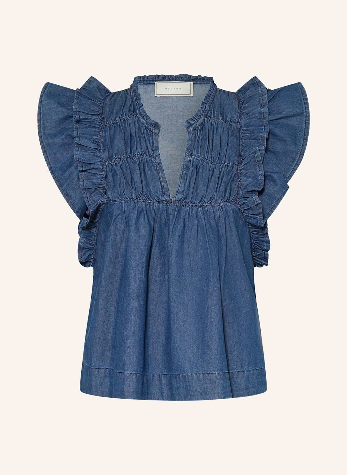 Neo Noir Blusentop Jayla In Jeansoptik blau von NEO NOIR