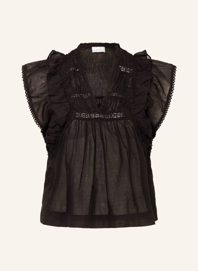 Neo Noir Blusentop Jayla Mit Spitze Und Rüschen schwarz von NEO NOIR