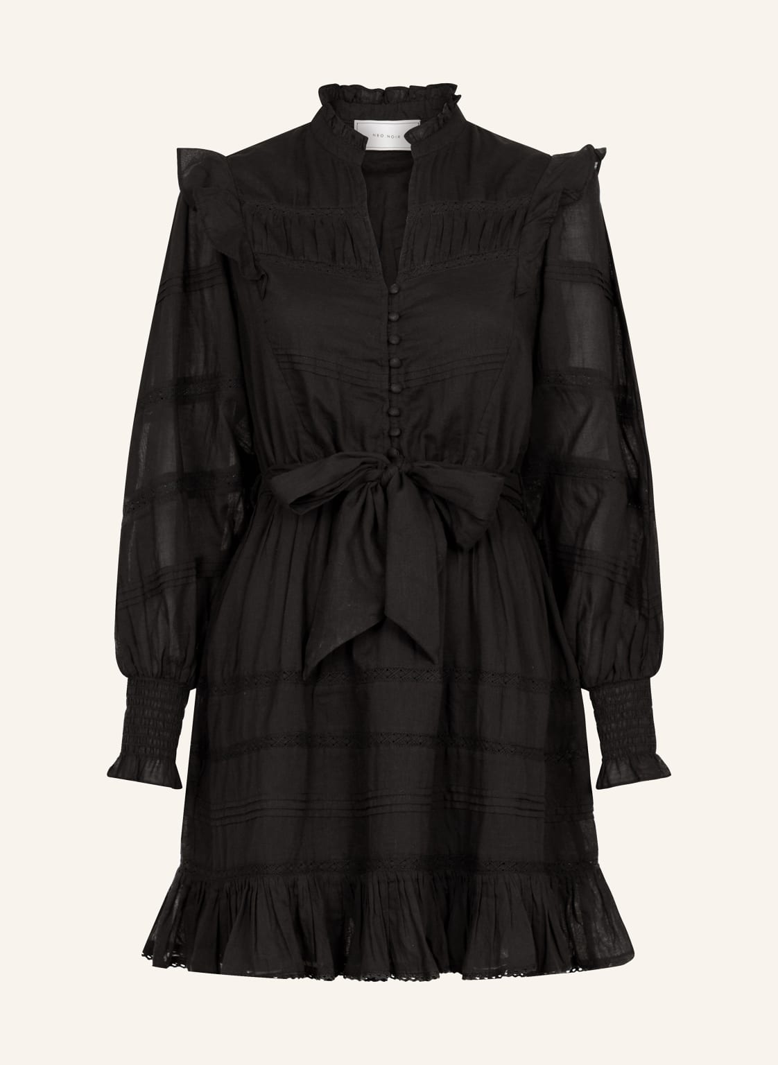 Neo Noir Kleid Salli Mit Lochspitze schwarz von NEO NOIR