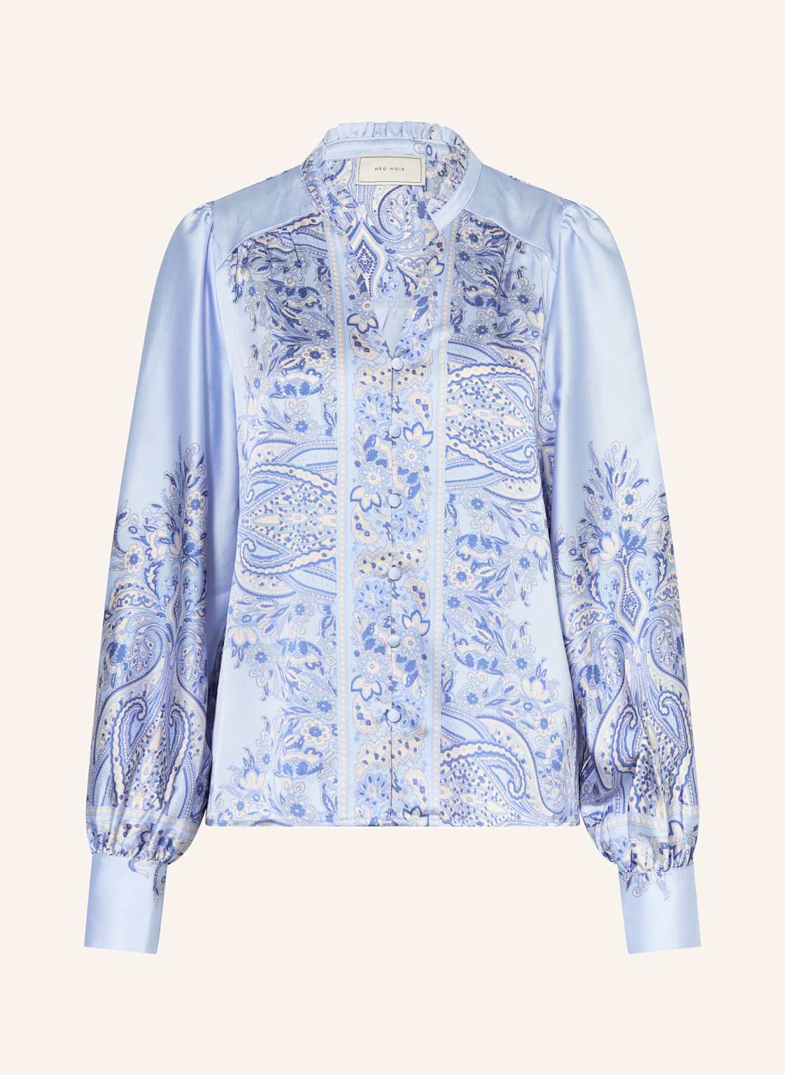 Neo Noir Satinbluse Massima Mit Rüschen blau Neo Noir Satinbluse Massima Mit Rüschen blau von NEO NOIR