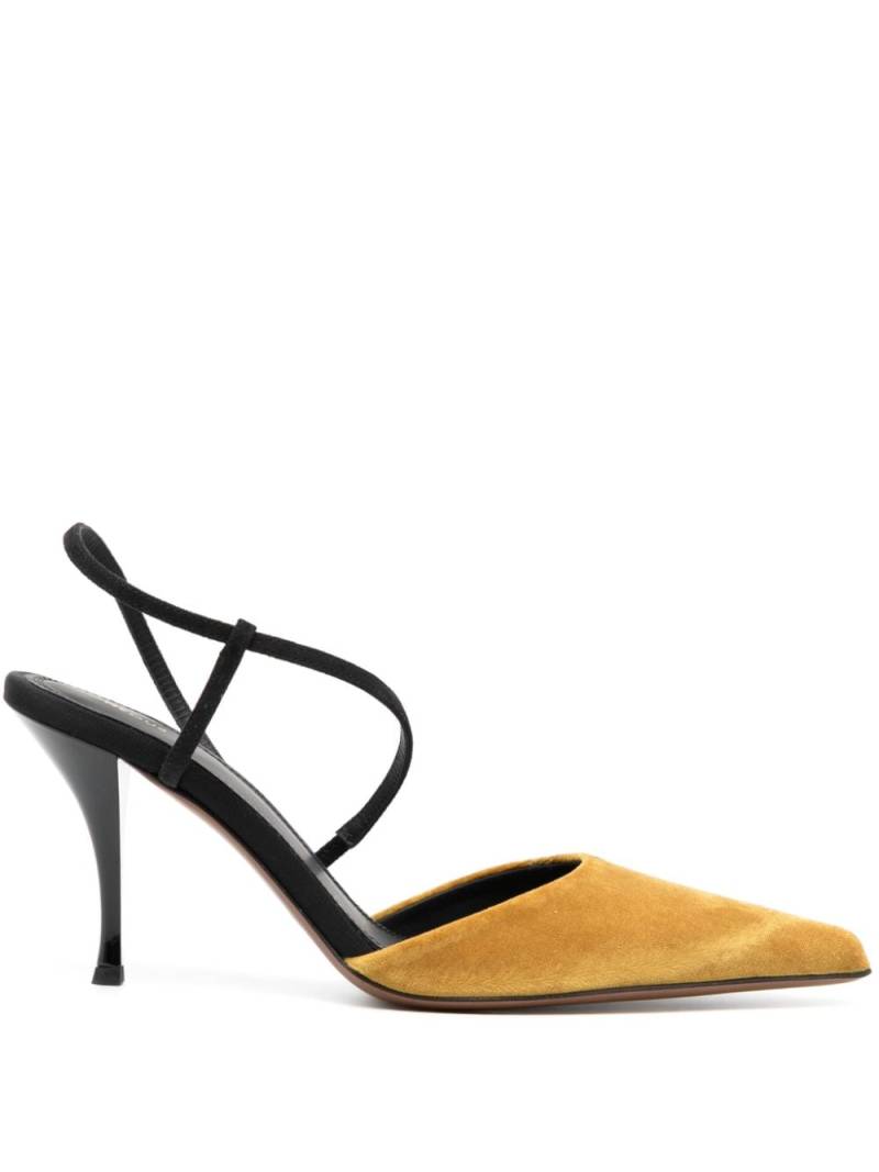 NEOUS pointed-toe 90mm leather pumps - Yellow von NEOUS