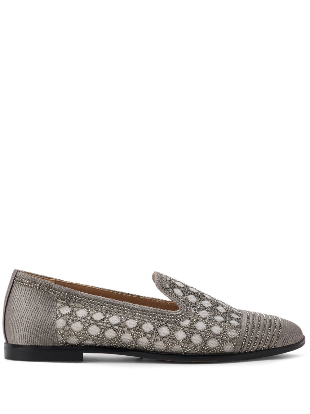 NICOLI Artemis crystal-embellished loafers - Grey von NICOLI