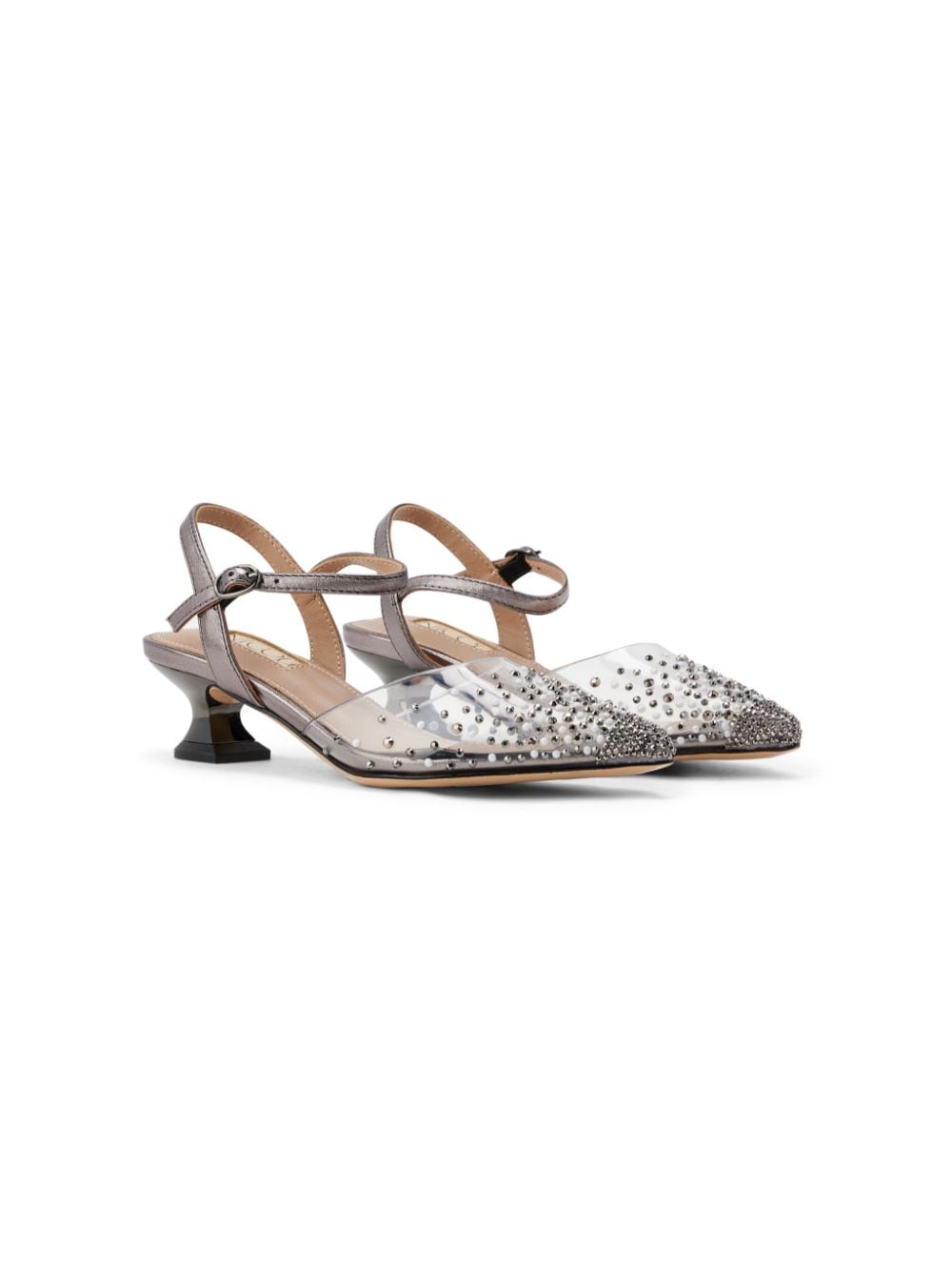 NICOLI Clara crystal-embellished sandals - Grey von NICOLI