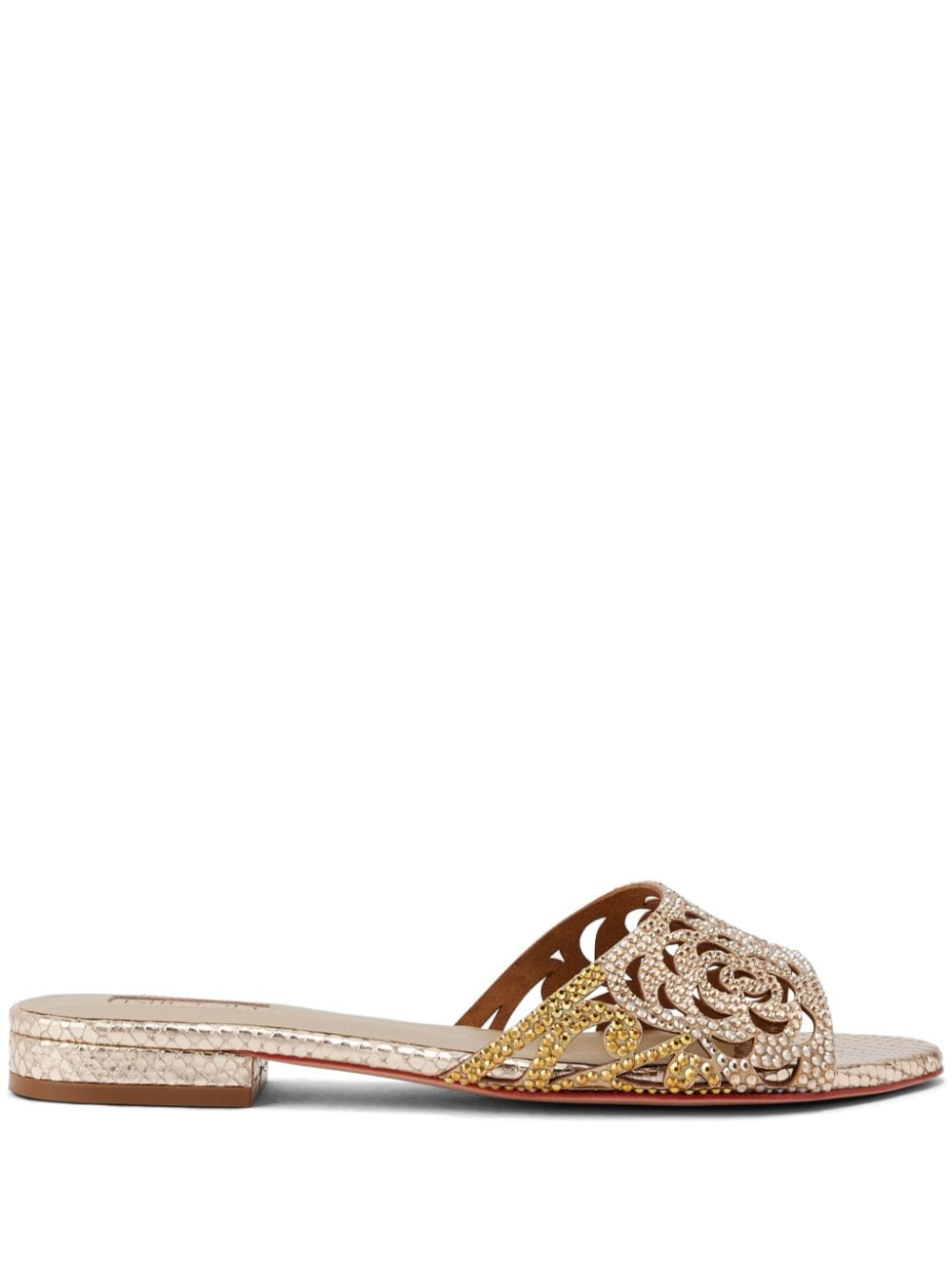 NICOLI Esmee crystal-embellished leather sandals - Gold von NICOLI