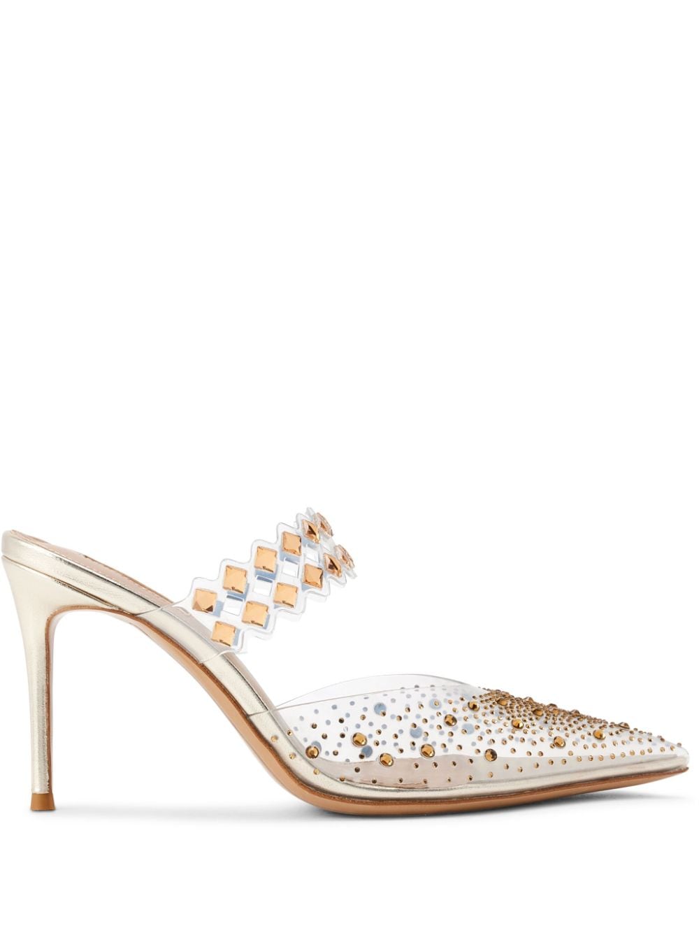 NICOLI Farrow crystal-embellished leather sandals - Gold von NICOLI