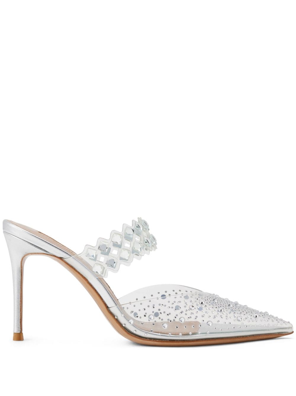NICOLI Farrow crystal-embellished leather sandals - Silver