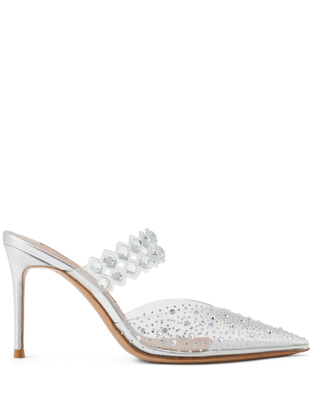 NICOLI Farrow crystal-embellished leather sandals - Silver von NICOLI