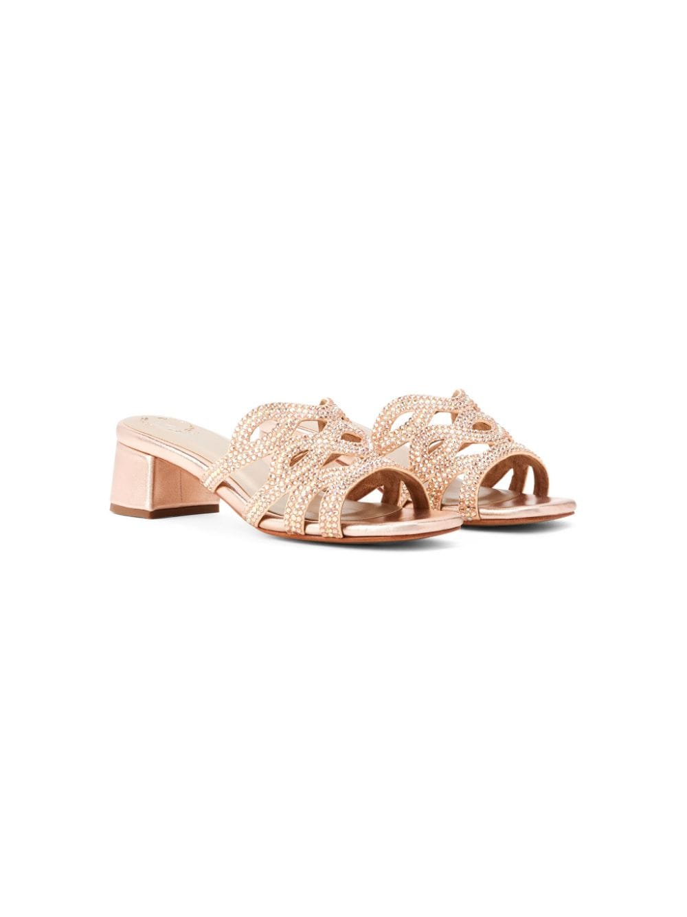 NICOLI Lidia crystal-embellished leather sandals - Metallic von NICOLI