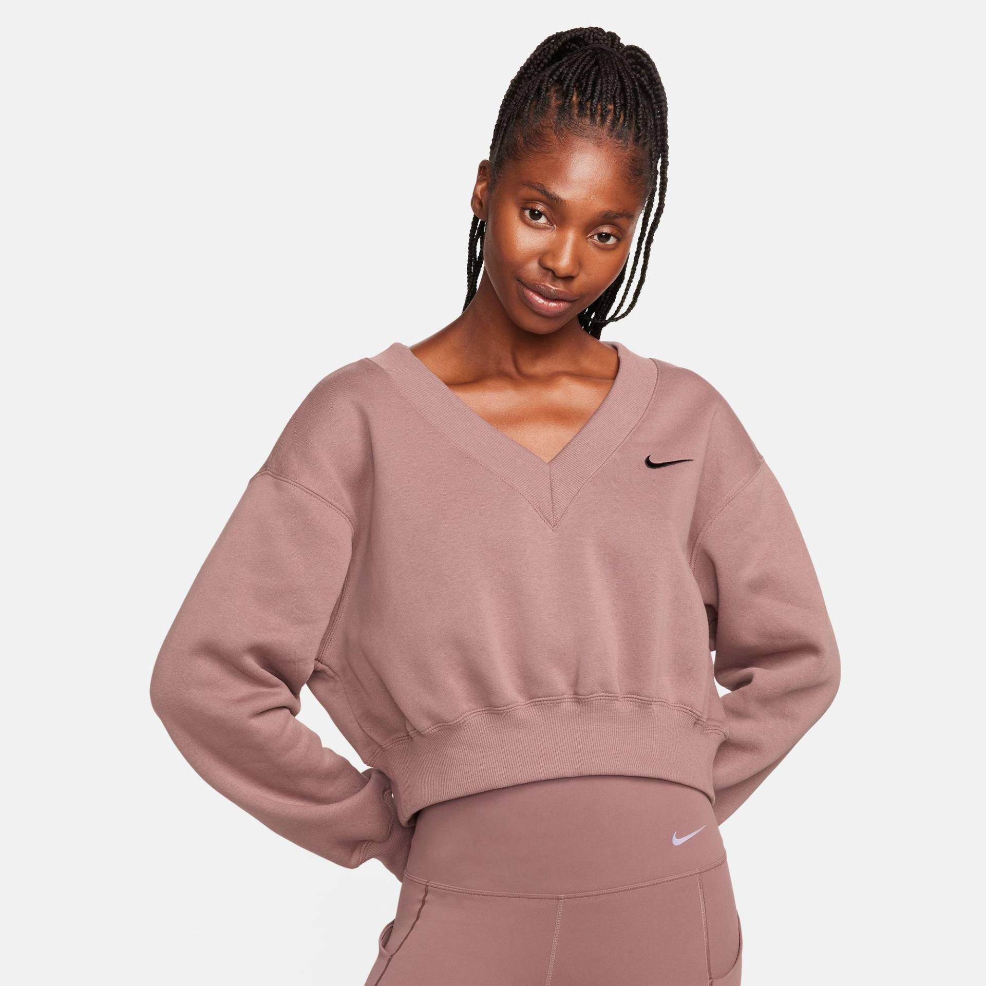 Cropped T-shirt Damen Lila XS von NIKE