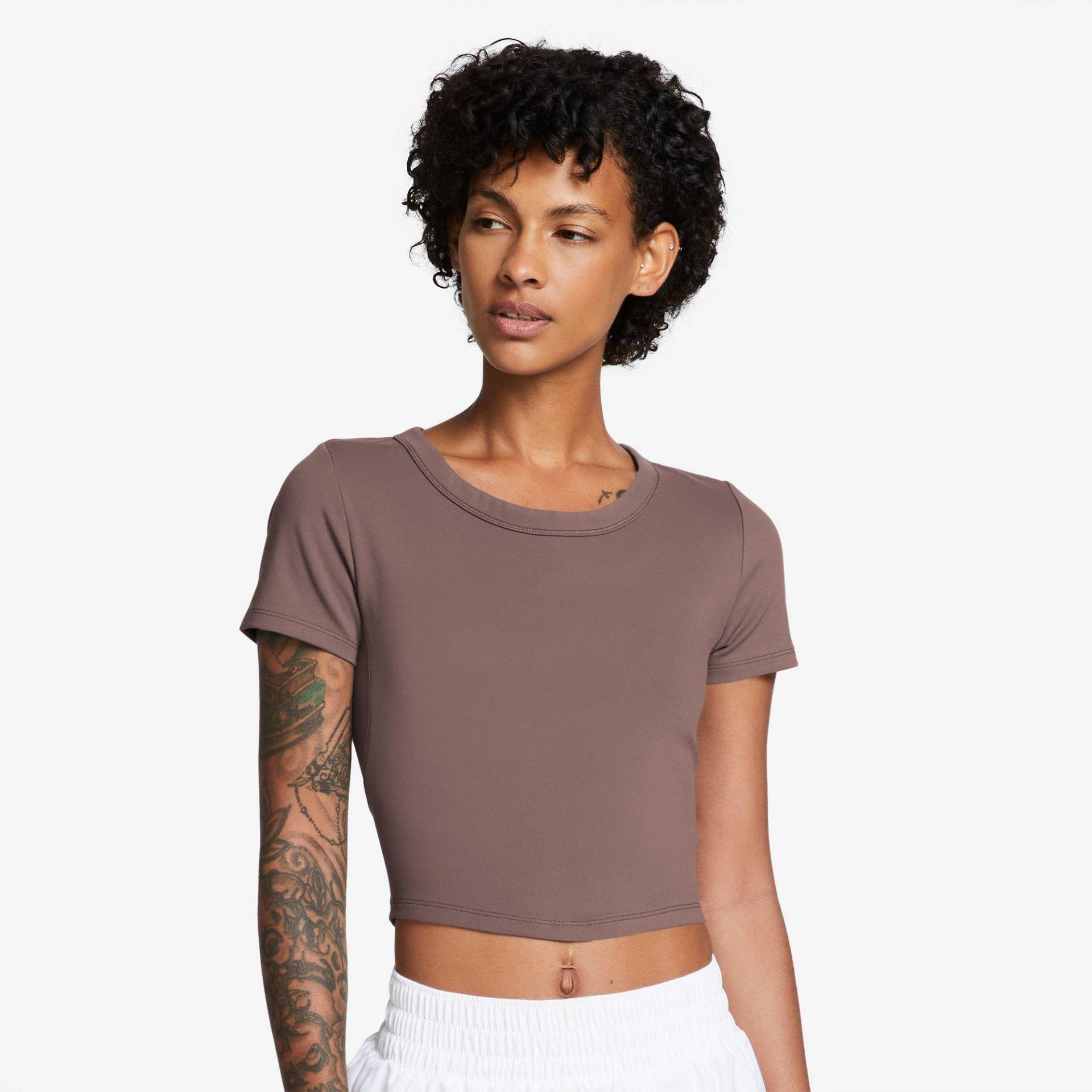 Cropped T-shirt Damen Braun M von NIKE