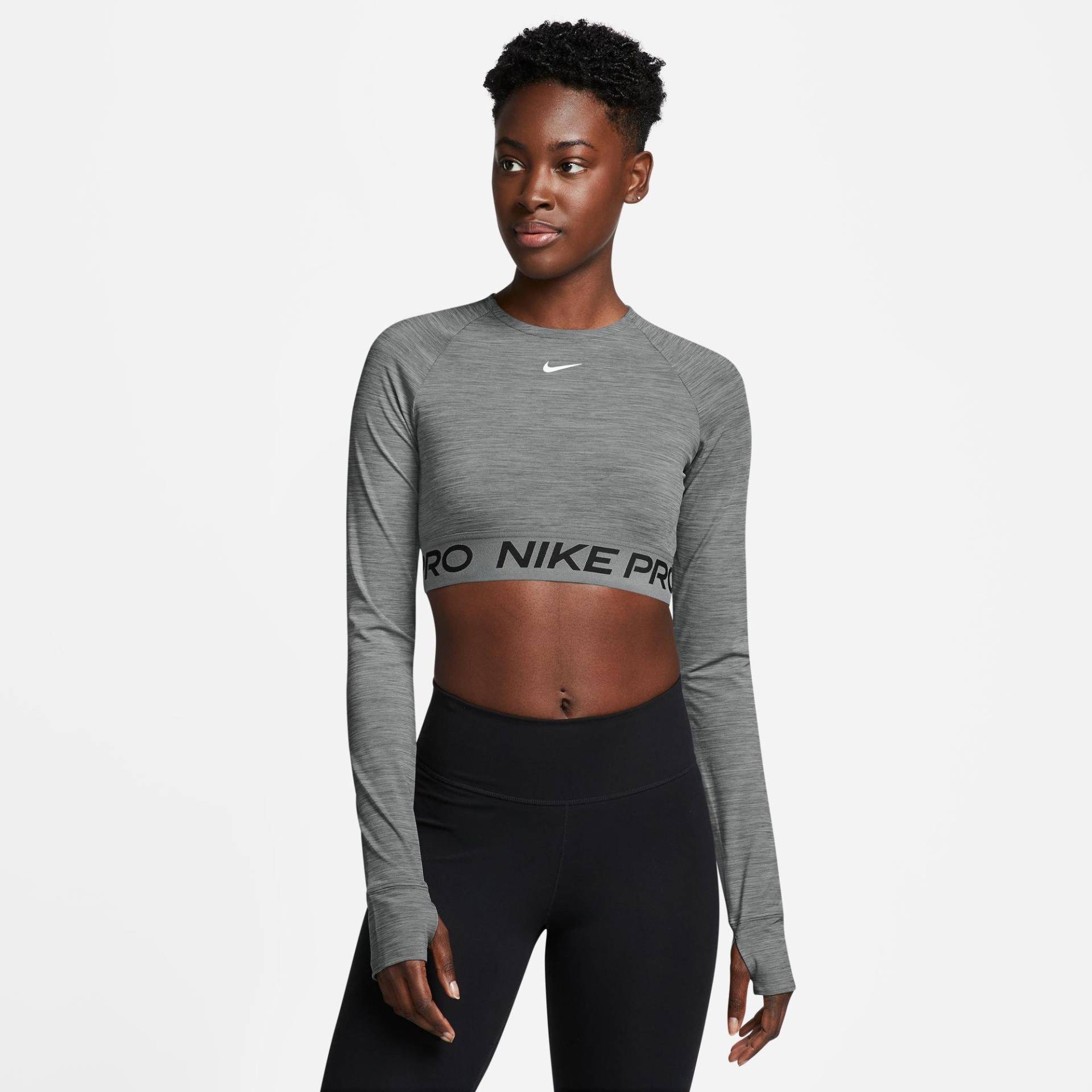 Cropped T-shirt Damen Grau M von NIKE