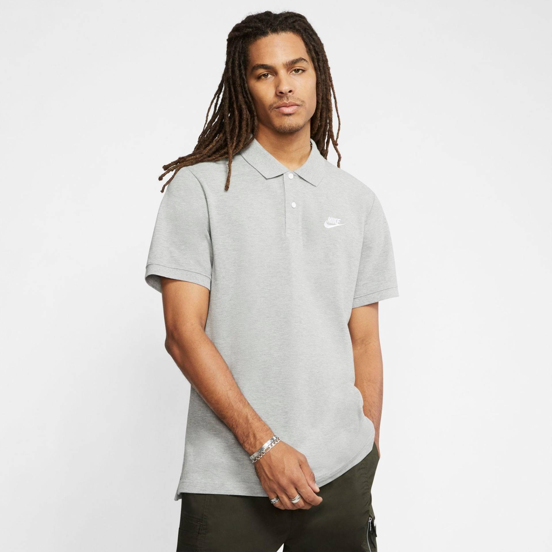 Poloshirt, Kurzarm Herren Grau L von NIKE