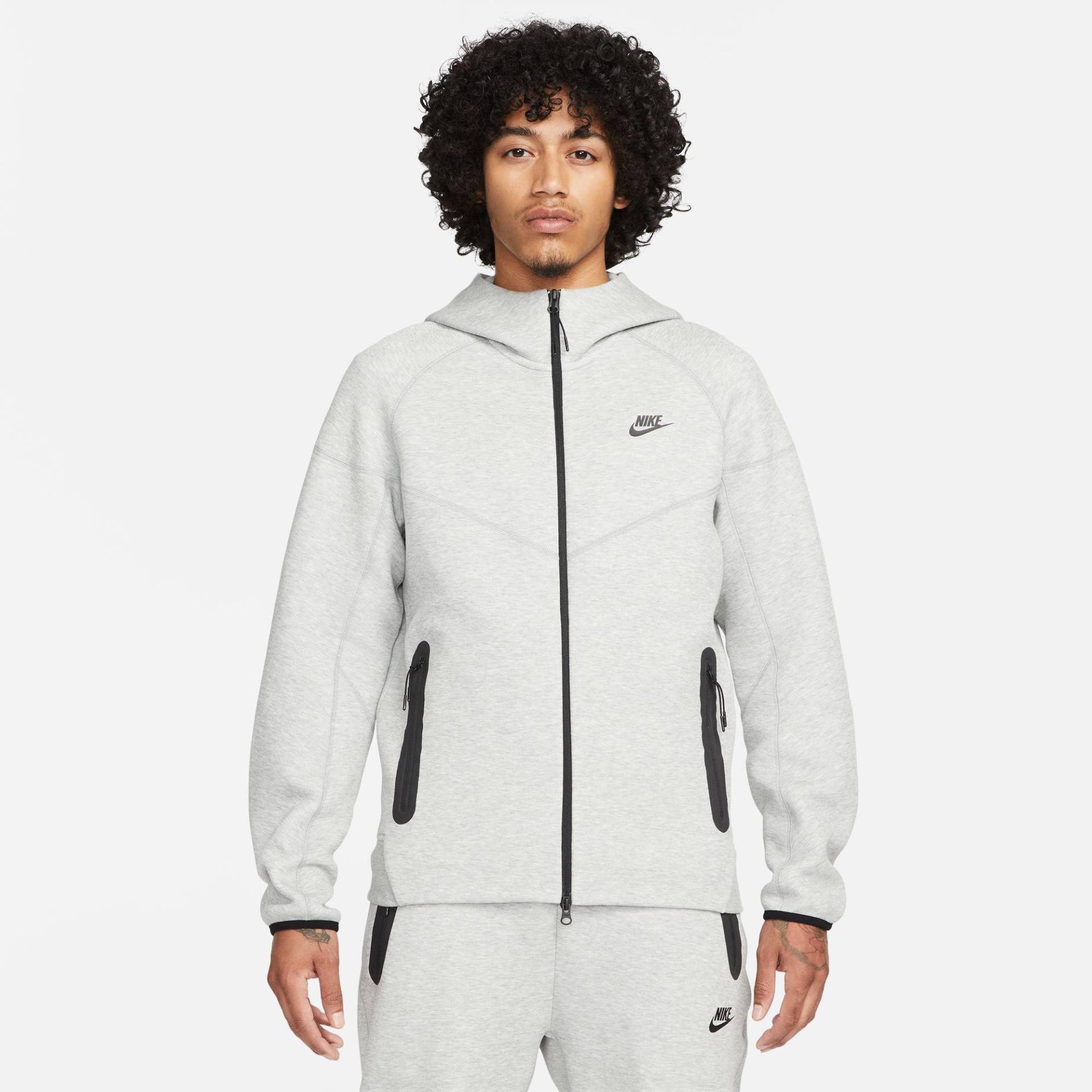 Sweatjacke Mit Kapuze Herren Grau L von NIKE